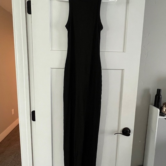 SKIMS COTTON RIB SLEEVELESS LONG DRESS | SOOT - Picture 5 of 6